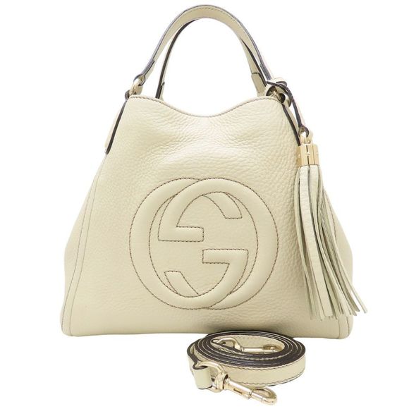 Gucci Handbags - GUCCI Ivory Leather Bag